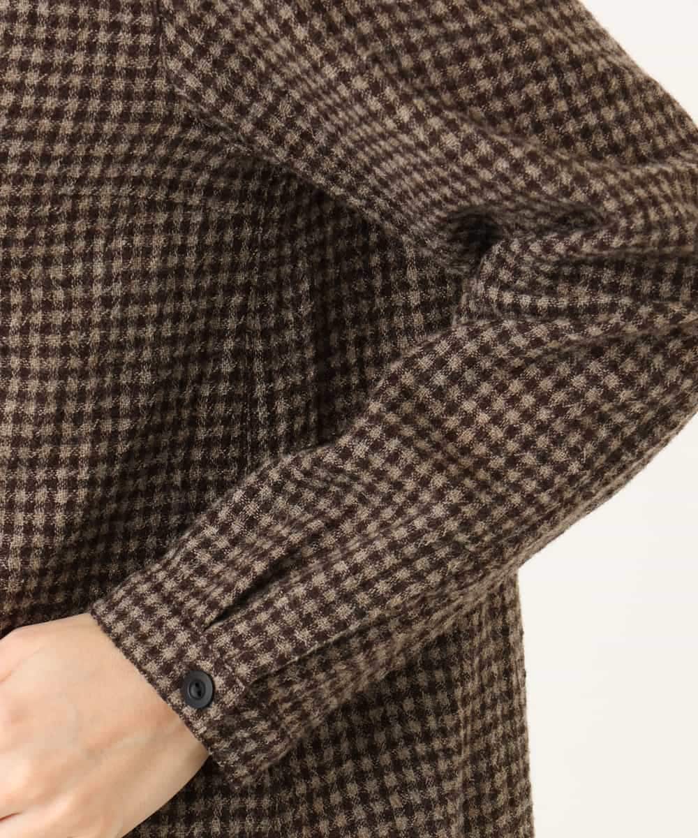 NHBAI86270 GIANNI LO GIUDICE(小さいサイズ)(メゾン ドゥ サンク) ギンガムチェックウールブラウス ブラウン
