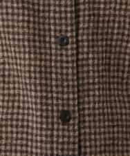 NHBAI86270 GIANNI LO GIUDICE(小さいサイズ)(メゾン ドゥ サンク) ギンガムチェックウールブラウス ブラウン