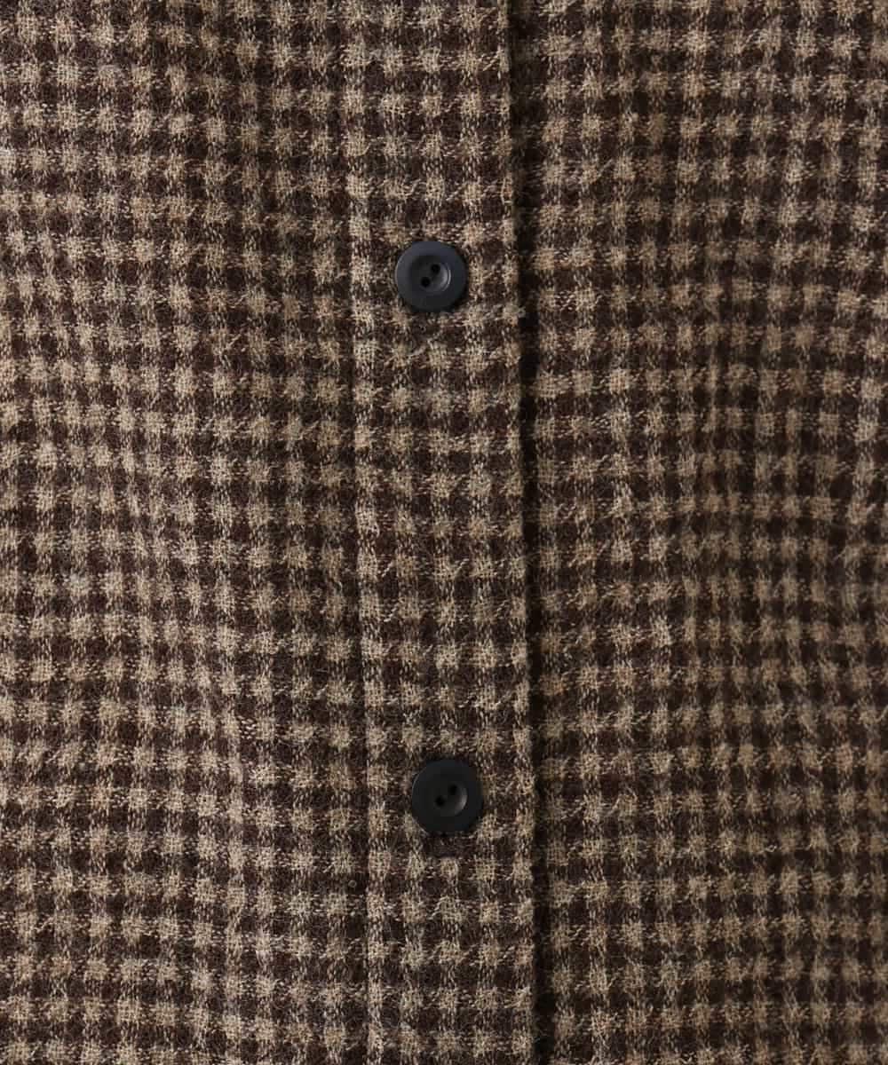 NHBAI86270 GIANNI LO GIUDICE(小さいサイズ)(メゾン ドゥ サンク) ギンガムチェックウールブラウス ブラウン