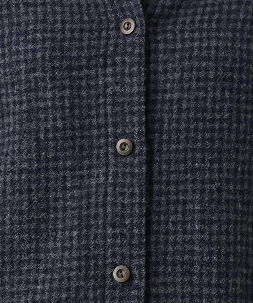 NHBAI86270 GIANNI LO GIUDICE(小さいサイズ)(メゾン ドゥ サンク) ギンガムチェックウールブラウス ブラウン