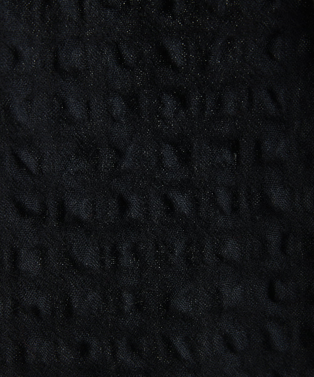 NHBAT05270 GIANNI LO GIUDICE(小さいサイズ)(メゾン ドゥ サンク) シュリンクチェックノーカラーブラウス ブラック
