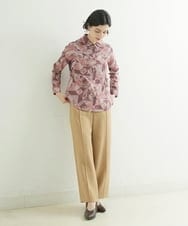 NHBAU81230 GIANNI LO GIUDICE(小さいサイズ)(メゾン ドゥ サンク) LIBERTYプリントピンタックシャツブラウス（Patchwork Paisley） ピンク系