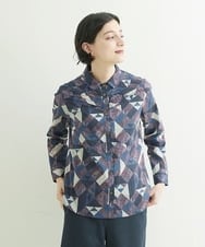 NHBAU81230 GIANNI LO GIUDICE(小さいサイズ)(メゾン ドゥ サンク) LIBERTYプリントピンタックシャツブラウス（Patchwork Paisley） ピンク系