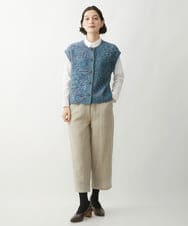 NHBAW03230 GIANNI LO GIUDICE(小さいサイズ)(メゾン ドゥ サンク) [日本製]コットンナイロンストレッチブラウス ホワイト