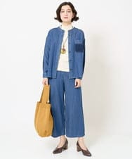 NHBEA32250 GIANNI LO GIUDICE(小さいサイズ)(メゾン ドゥ サンク) フリクションデニムブラウス ネイビー