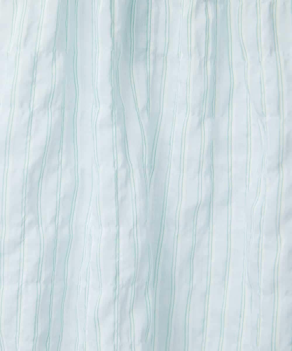 NHBED82230 GIANNI LO GIUDICE(小さいサイズ)(メゾン ドゥ サンク) テンセルシャーリングストライプブラウス グリーン