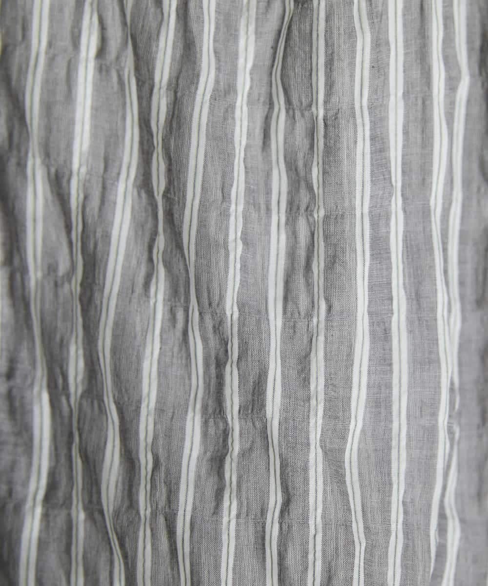 NHBED82230 GIANNI LO GIUDICE(小さいサイズ)(メゾン ドゥ サンク) テンセルシャーリングストライプブラウス グリーン