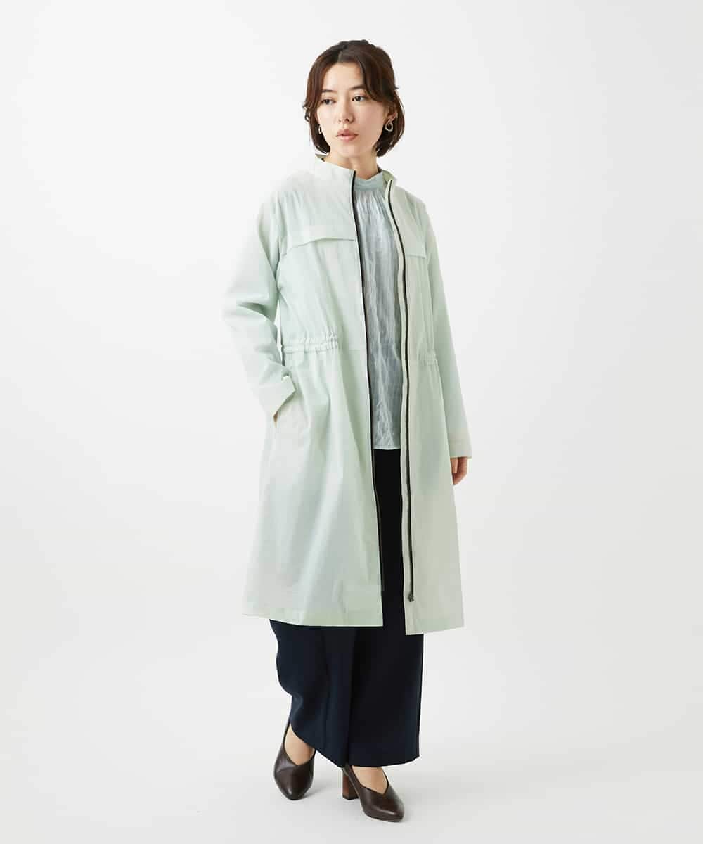 NHBED82230 GIANNI LO GIUDICE(小さいサイズ)(メゾン ドゥ サンク) テンセルシャーリングストライプブラウス グリーン