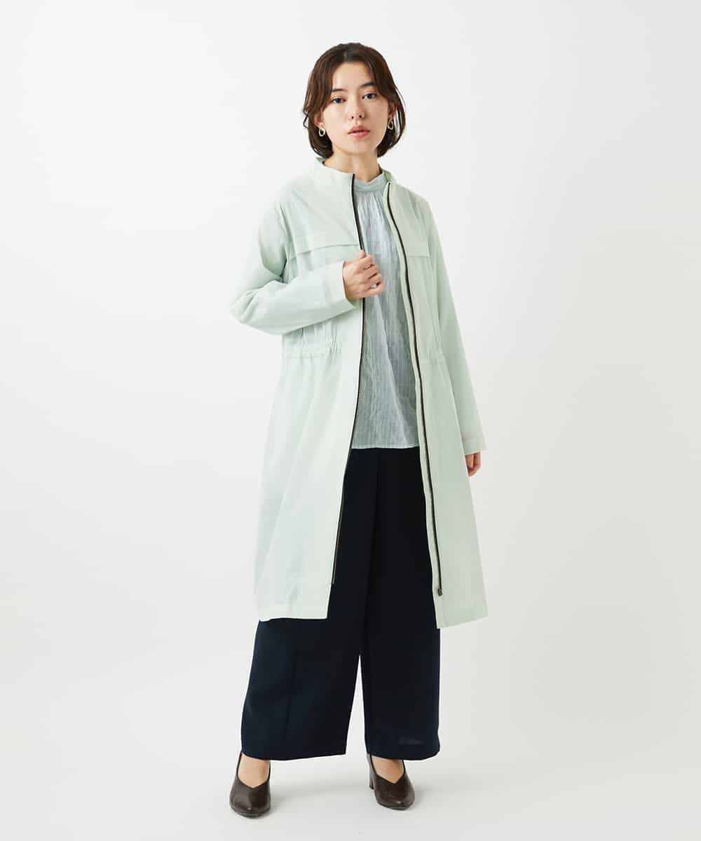 NHBED82230 GIANNI LO GIUDICE(小さいサイズ)(メゾン ドゥ サンク) テンセルシャーリングストライプブラウス グリーン