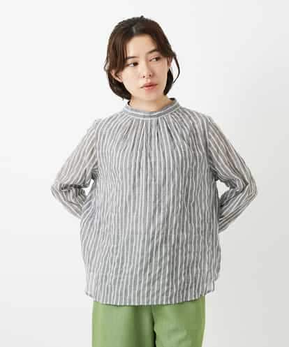 NHBED82230 GIANNI LO GIUDICE(小さいサイズ) テンセルシャーリングストライプブラウス