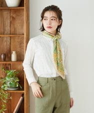 NHBEF14230 GIANNI LO GIUDICE(小さいサイズ)(メゾン ドゥ サンク) シャーリングシャンブレーブラウス ライトブルー