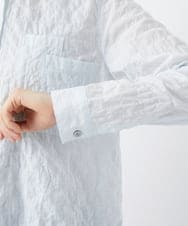 NHBEF14230 GIANNI LO GIUDICE(小さいサイズ)(メゾン ドゥ サンク) シャーリングシャンブレーブラウス ライトブルー