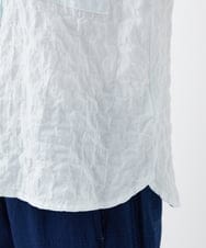 NHBEF14230 GIANNI LO GIUDICE(小さいサイズ)(メゾン ドゥ サンク) シャーリングシャンブレーブラウス ライトブルー