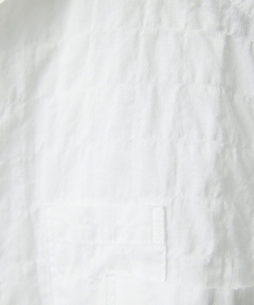 NHBEF14230 GIANNI LO GIUDICE(小さいサイズ)(メゾン ドゥ サンク) シャーリングシャンブレーブラウス ライトブルー