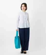 NHBEF14230 GIANNI LO GIUDICE(小さいサイズ)(メゾン ドゥ サンク) シャーリングシャンブレーブラウス ライトブルー