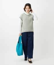 NHBEF14230 GIANNI LO GIUDICE(小さいサイズ)(メゾン ドゥ サンク) シャーリングシャンブレーブラウス ライトブルー