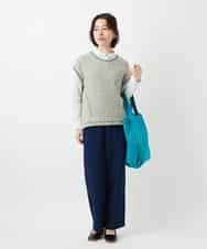 NHBEF14230 GIANNI LO GIUDICE(小さいサイズ)(メゾン ドゥ サンク) シャーリングシャンブレーブラウス ライトブルー