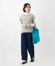 NHBEF14230 GIANNI LO GIUDICE(小さいサイズ)(メゾン ドゥ サンク) シャーリングシャンブレーブラウス ライトブルー