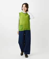 NHBEF14230 GIANNI LO GIUDICE(小さいサイズ)(メゾン ドゥ サンク) シャーリングシャンブレーブラウス ライトブルー