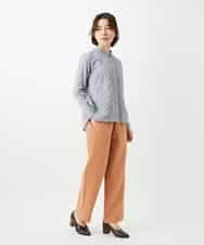 NHBEF14230 GIANNI LO GIUDICE(小さいサイズ)(メゾン ドゥ サンク) シャーリングシャンブレーブラウス ライトブルー