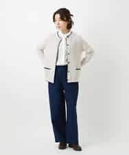 NHBEF14230 GIANNI LO GIUDICE(小さいサイズ)(メゾン ドゥ サンク) シャーリングシャンブレーブラウス ライトブルー