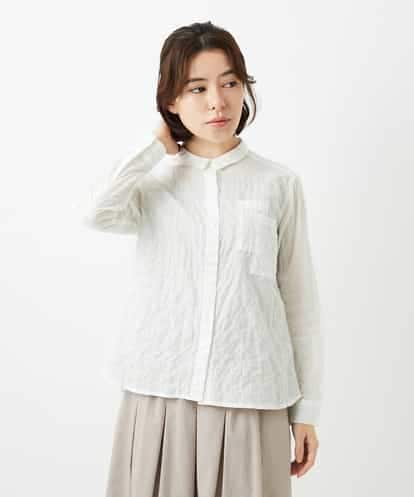 NHBEF14230 GIANNI LO GIUDICE(小さいサイズ) シャーリングシャンブレーブラウス