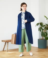 NHBEF15390 GIANNI LO GIUDICE(小さいサイズ)(メゾン ドゥ サンク) [セットアップ対応]二重織ガーゼデニム製品染めブラウス ネイビー
