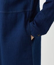 NHBEF15390 GIANNI LO GIUDICE(小さいサイズ)(メゾン ドゥ サンク) [セットアップ対応]二重織ガーゼデニム製品染めブラウス ネイビー
