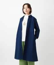 NHBEF15390 GIANNI LO GIUDICE(小さいサイズ)(メゾン ドゥ サンク) [セットアップ対応]二重織ガーゼデニム製品染めブラウス ネイビー
