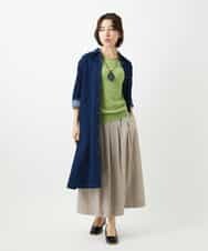 NHBEF15390 GIANNI LO GIUDICE(小さいサイズ)(メゾン ドゥ サンク) [セットアップ対応]二重織ガーゼデニム製品染めブラウス ネイビー