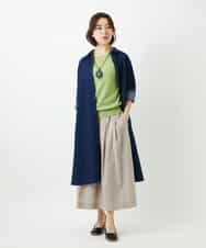 NHBEF15390 GIANNI LO GIUDICE(小さいサイズ)(メゾン ドゥ サンク) [セットアップ対応]二重織ガーゼデニム製品染めブラウス ネイビー