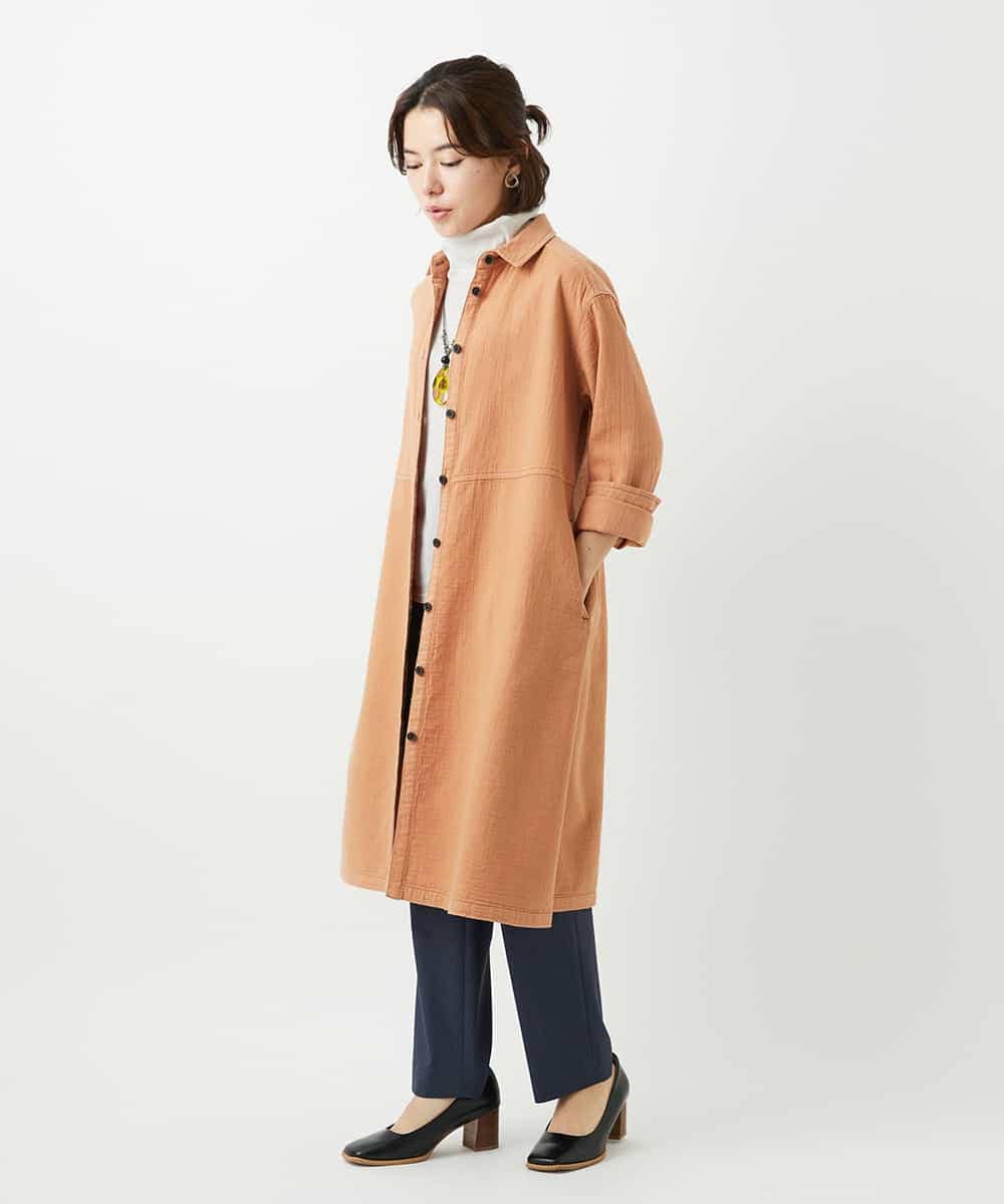 NHBEF15390 GIANNI LO GIUDICE(小さいサイズ)(メゾン ドゥ サンク) [セットアップ対応]二重織ガーゼデニム製品染めブラウス ネイビー