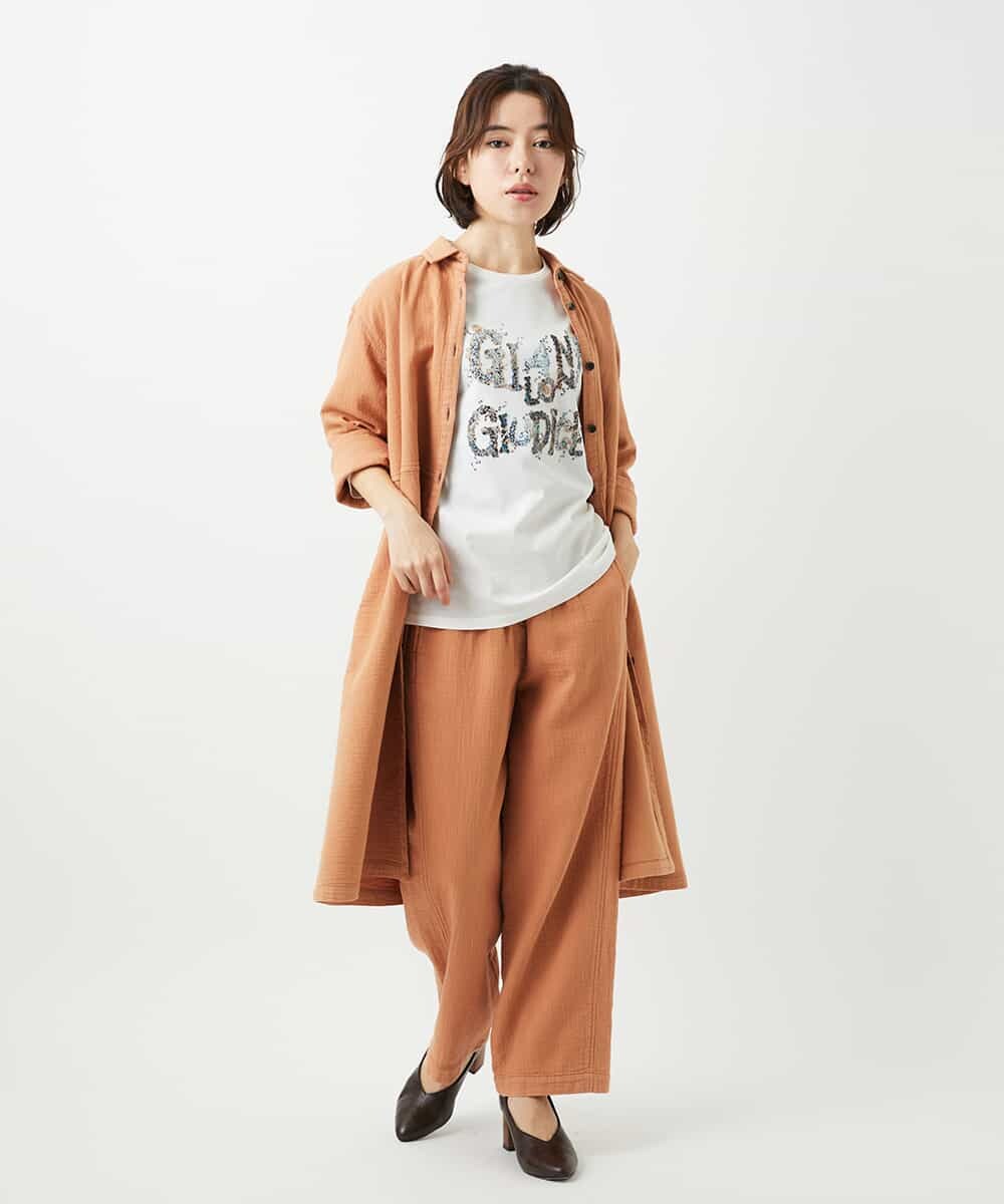 NHBEF15390 GIANNI LO GIUDICE(小さいサイズ)(メゾン ドゥ サンク) [セットアップ対応]二重織ガーゼデニム製品染めブラウス ネイビー