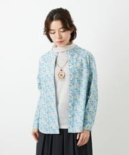 NHBEF80260 GIANNI LO GIUDICE(小さいサイズ)(メゾン ドゥ サンク) LIBERTYプリントシャツブラウス（Leontine Dream） ブルー