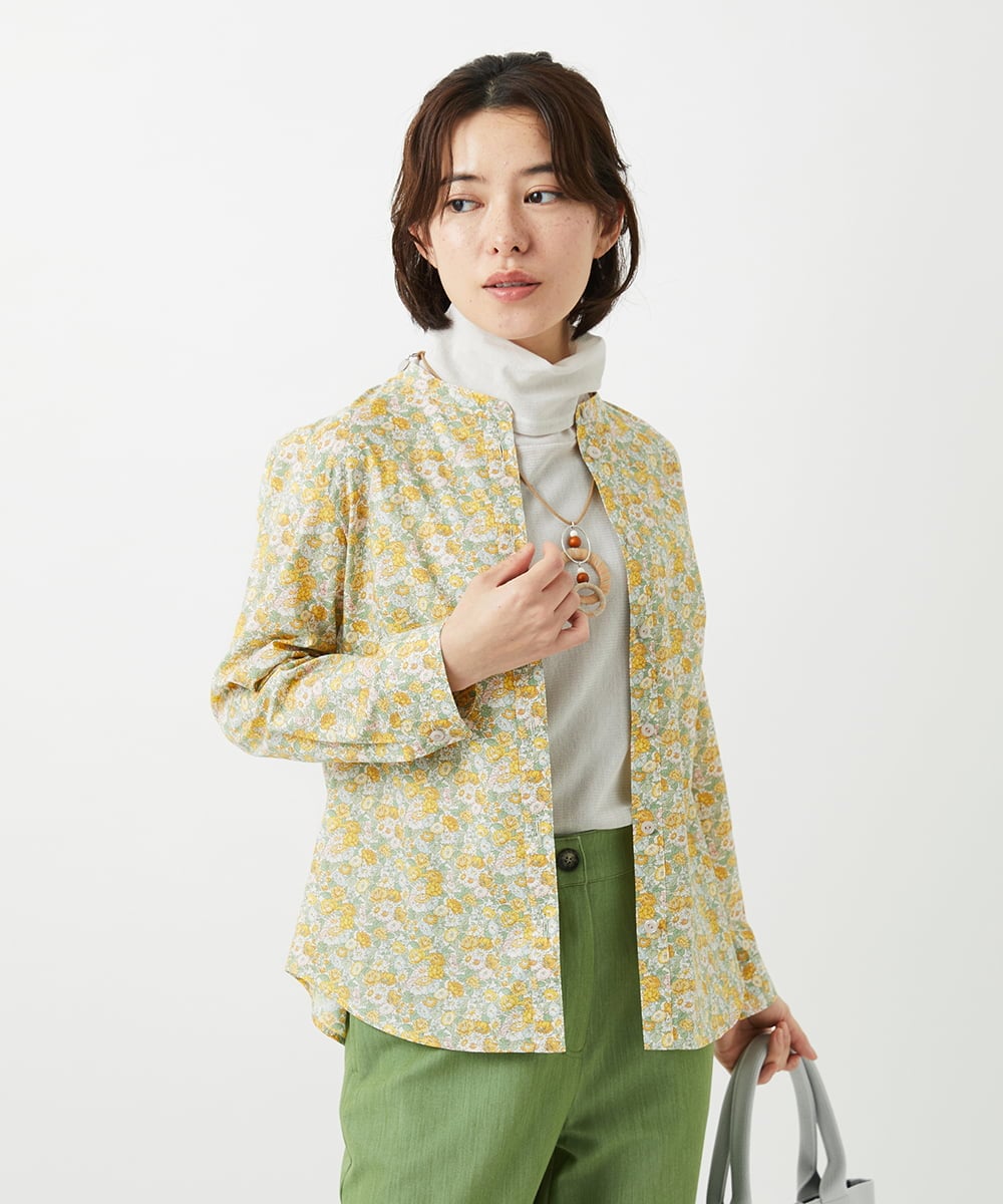 NHBEF80260 GIANNI LO GIUDICE(小さいサイズ)(メゾン ドゥ サンク) LIBERTYプリントシャツブラウス（Leontine Dream） ブルー