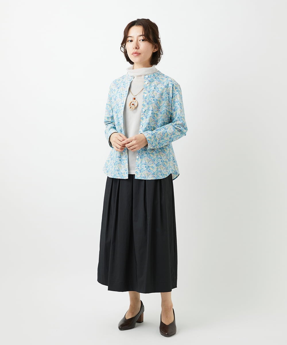 NHBEF80260 GIANNI LO GIUDICE(小さいサイズ)(メゾン ドゥ サンク) LIBERTYプリントシャツブラウス（Leontine Dream） ブルー