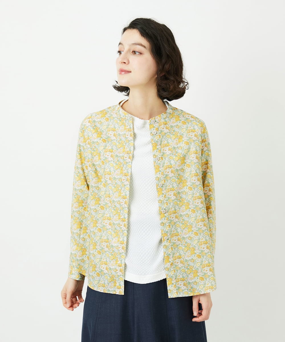 NHBEF80260 GIANNI LO GIUDICE(小さいサイズ)(メゾン ドゥ サンク) LIBERTYプリントシャツブラウス（Leontine Dream） ブルー