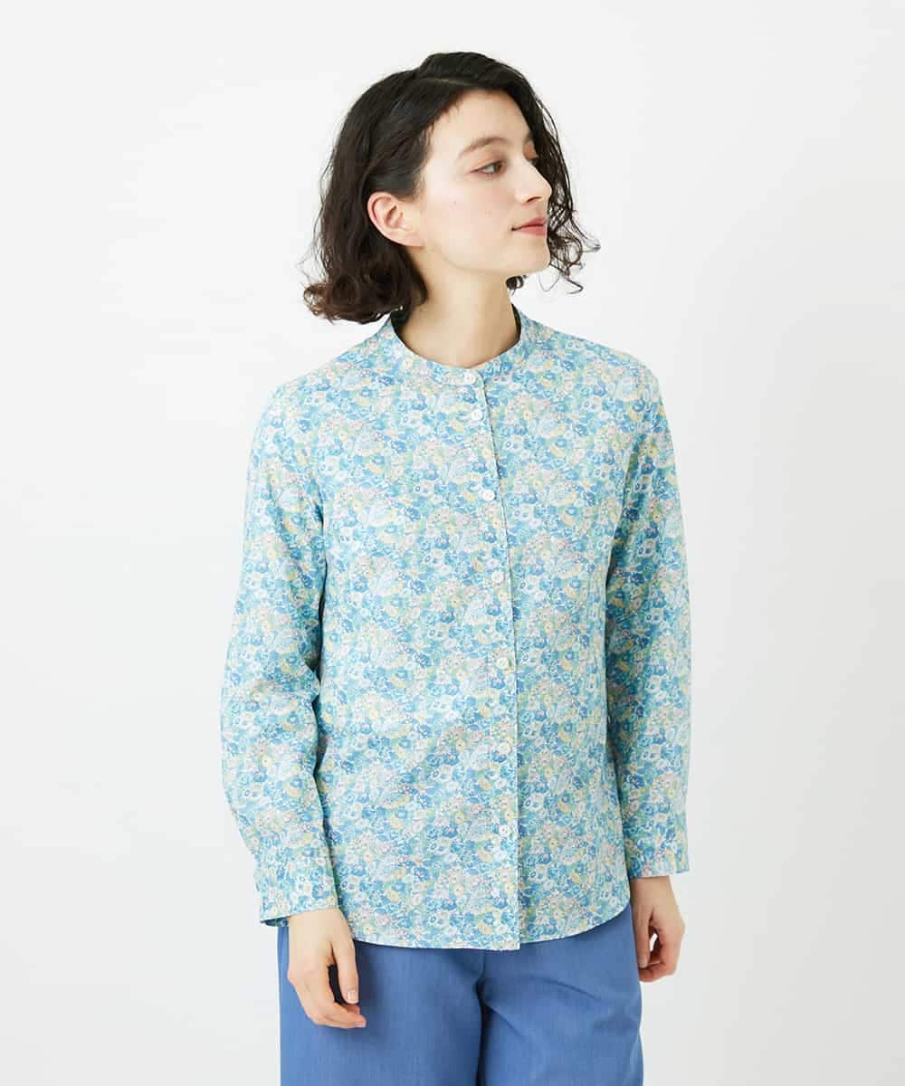 NHBEF80260 GIANNI LO GIUDICE(小さいサイズ)(メゾン ドゥ サンク) LIBERTYプリントシャツブラウス（Leontine Dream） ブルー