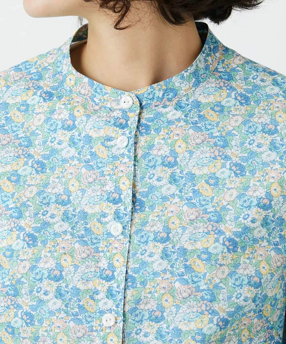 NHBEF80260 GIANNI LO GIUDICE(小さいサイズ)(メゾン ドゥ サンク) LIBERTYプリントシャツブラウス（Leontine Dream） ブルー