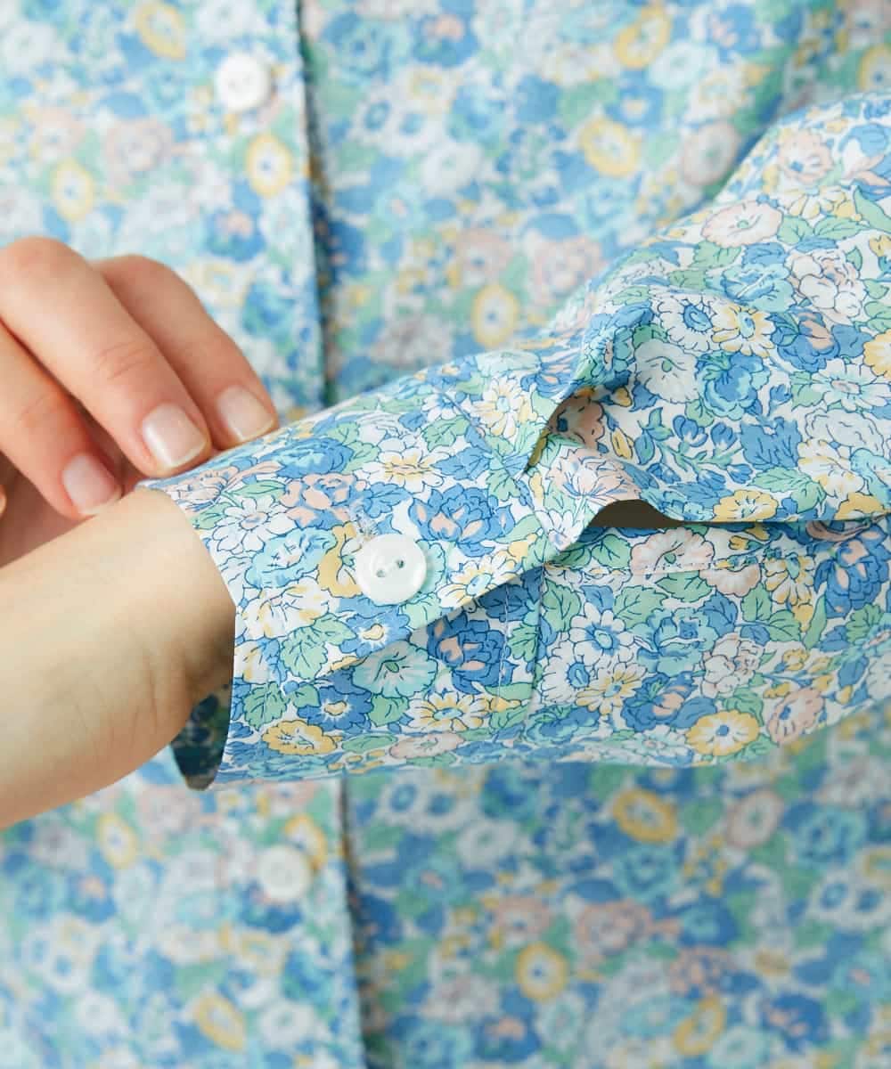 NHBEF80260 GIANNI LO GIUDICE(小さいサイズ)(メゾン ドゥ サンク) LIBERTYプリントシャツブラウス（Leontine Dream） ブルー