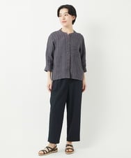 NHBGA21330 GIANNI LO GIUDICE(小さいサイズ)(メゾン ドゥ サンク) リネンストライプシャツブラウス ホワイト系