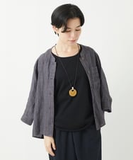 NHBGA21330 GIANNI LO GIUDICE(小さいサイズ)(メゾン ドゥ サンク) リネンストライプシャツブラウス ホワイト系