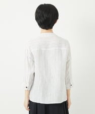 NHBGA21330 GIANNI LO GIUDICE(小さいサイズ)(メゾン ドゥ サンク) リネンストライプシャツブラウス ホワイト系