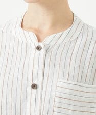 NHBGA21330 GIANNI LO GIUDICE(小さいサイズ)(メゾン ドゥ サンク) リネンストライプシャツブラウス ホワイト系