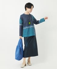 NHBGA22360 GIANNI LO GIUDICE(小さいサイズ)(メゾン ドゥ サンク) バンダナパネルプリントブラウス グリーン系