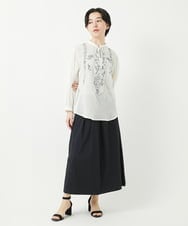 NHBGA32330 GIANNI LO GIUDICE(小さいサイズ)(メゾン ドゥ サンク) コットンガーゼ刺繍ブラウス ホワイト