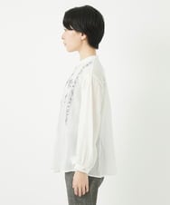 NHBGA32330 GIANNI LO GIUDICE(小さいサイズ)(メゾン ドゥ サンク) コットンガーゼ刺繍ブラウス ホワイト