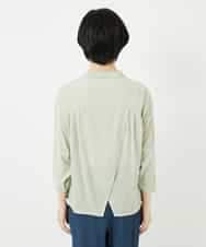 NHBGA42270 GIANNI LO GIUDICE(小さいサイズ)(メゾン ドゥ サンク) スタンドカラーデザインブラウス スモーキーグリーン