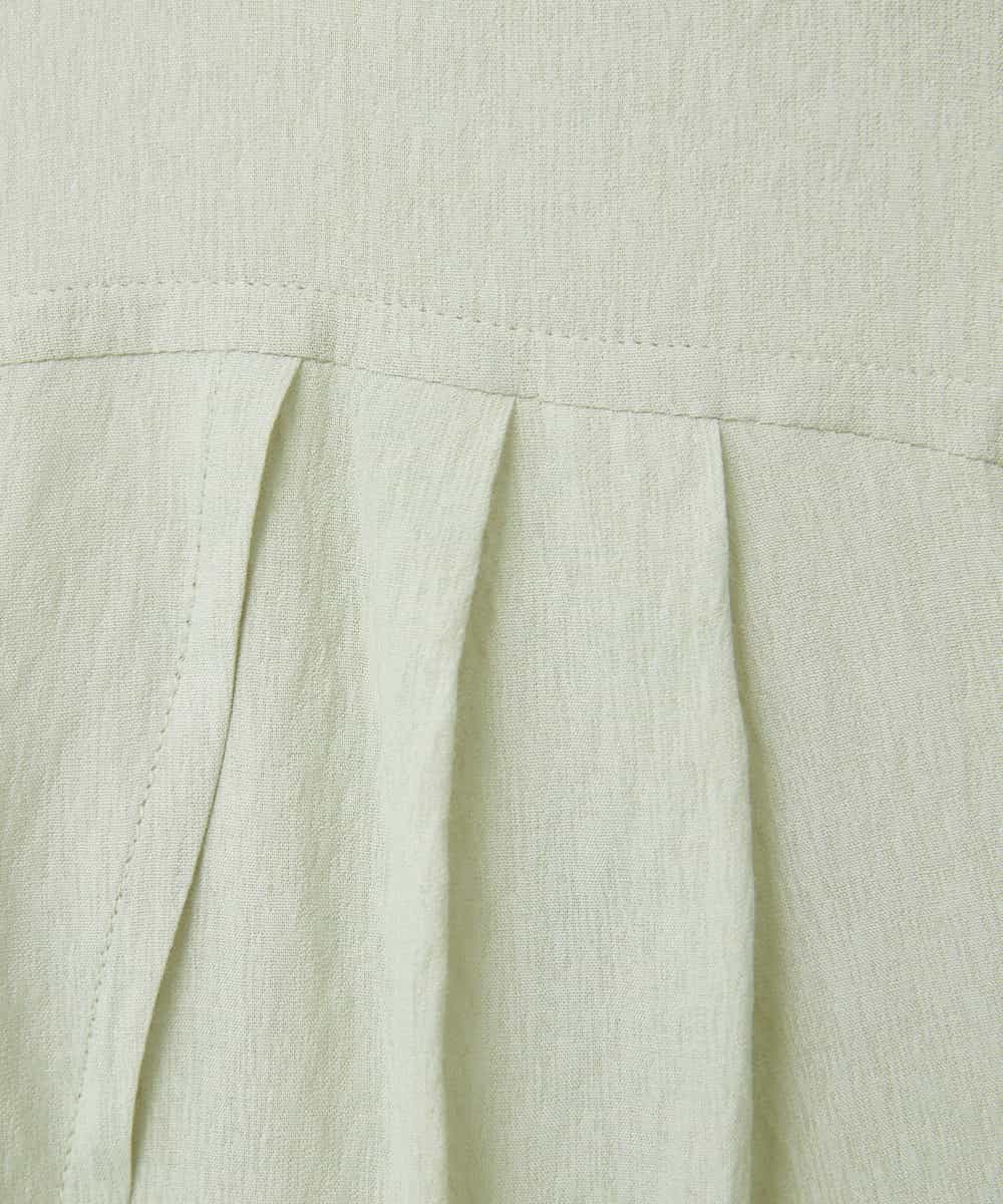 NHBGA42270 GIANNI LO GIUDICE(小さいサイズ)(メゾン ドゥ サンク) スタンドカラーデザインブラウス スモーキーグリーン