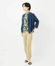 NHBGA42270 GIANNI LO GIUDICE(小さいサイズ)(メゾン ドゥ サンク) スタンドカラーデザインブラウス スモーキーグリーン